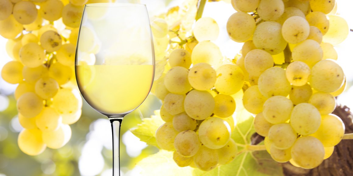 Weißwein mit Trauben