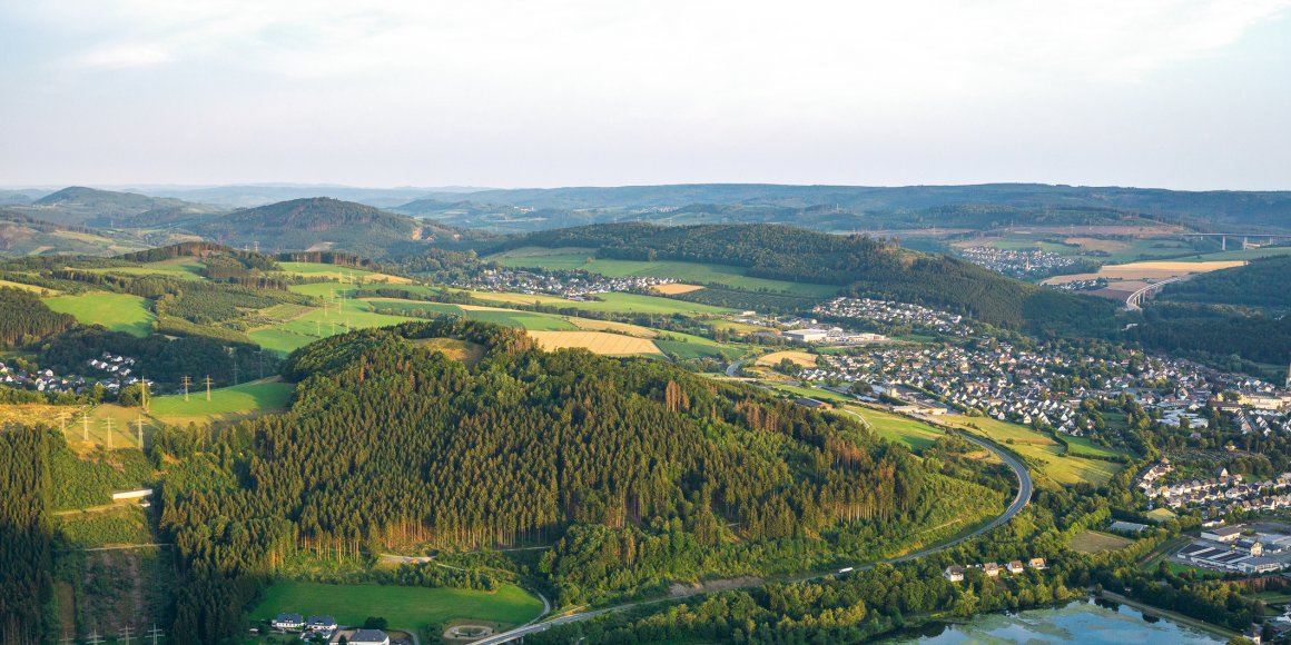 Aussicht vom Olsberg Gipfel im Sauerland