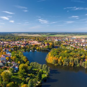 Aussicht auf die Stadt Templin in der Uckermark