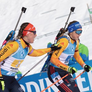 Biathlon Antholz  Denise Herrmann (GER), Franziska Preuss (GER)