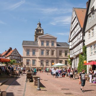 Rathaus und Marktplatz in Bad Wildungen