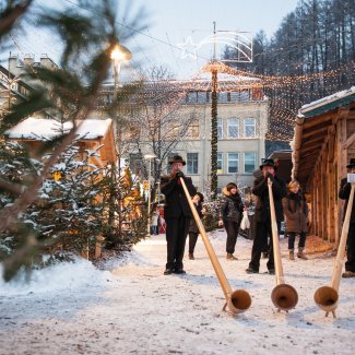 Turmbläser am Christkindlmarkt in Bruneck