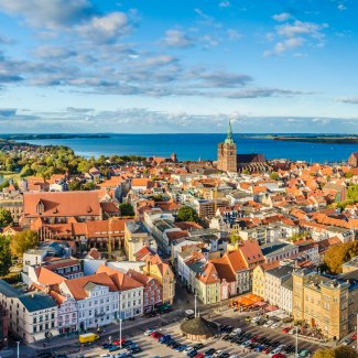 Panoramablick über Stralsund
