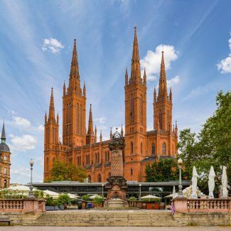 Marktplatz und Marktkirche in Wiesbaden