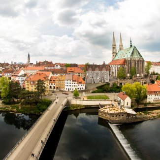 Blick auf Görlitz mit der Altstadtbrücke