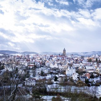 Blick auf das verschneite Bad Wildungen