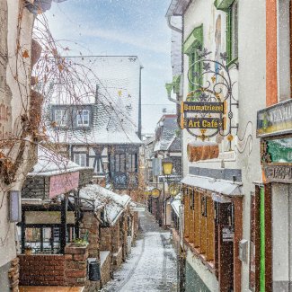 Drosselgasse im Winter