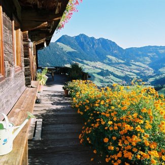 Blick von Hechenblaiken oberhalb von Reith auf Alpbach